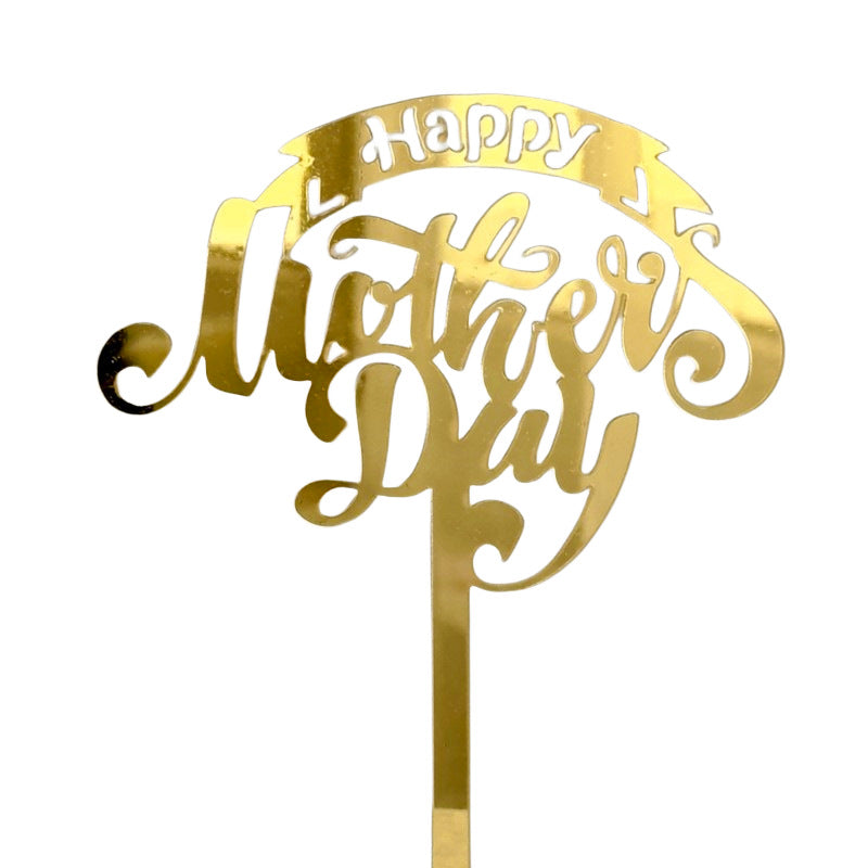 Wholesale 10PCS/PACK Mother's Day Happy Acrylic Cake Insertion
